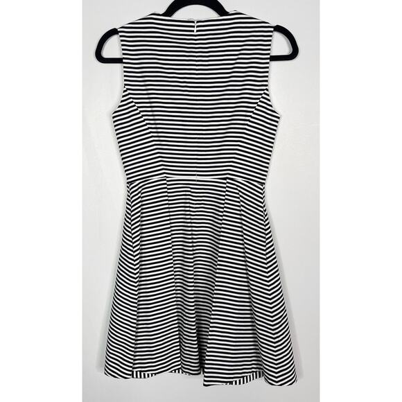 Kate Spade Saturday 00 Black White Pencil Striped Let Loose Fit and Flare Dress - Picture 2 of 13